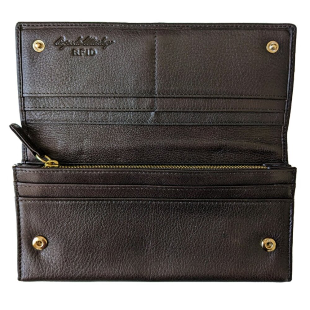 Osgoode Marley Leather Women's Long Wallet with Brass Snap New - Picture 6 of 13